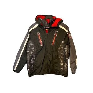 Men's Teens Weatherproof Expedition Active Wear XL 18-20 Ski Jacket BLAK/RED